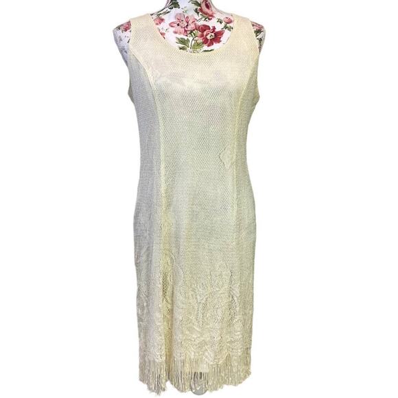 VTG ONIX Nite Metallic Lace Dress, Talon Metal Zipper, Weeding ,Summer, Cocktail - Picture 1 of 15